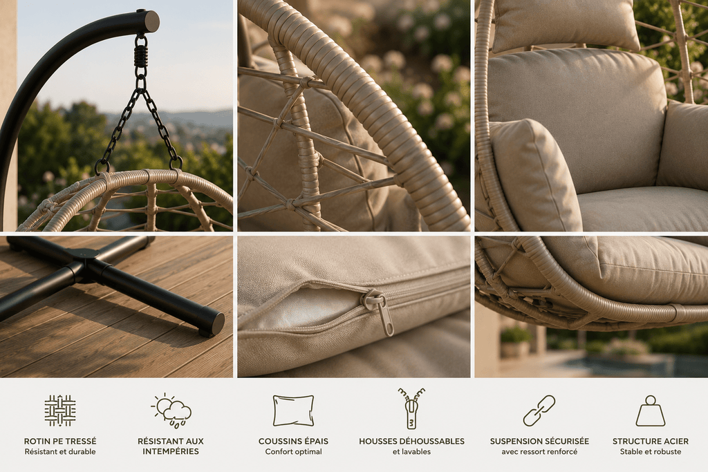 Fauteuil Suspendu Premium avec support Hamalya - Hamalya
